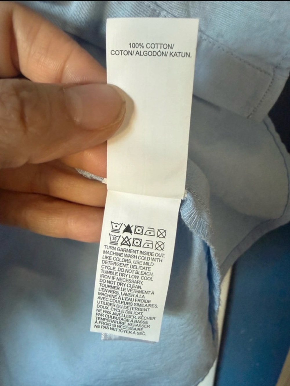 Lucky Brand Light Blue Cold-Shoulder Ruffle Button-Front Top - Picture 4 of 6